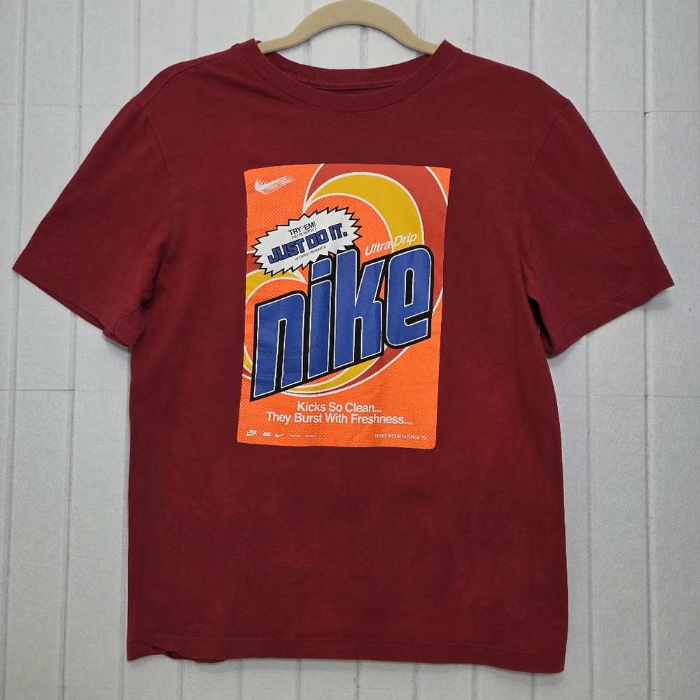 Nike Retro Tee Red Short Sleeve Just Do It Tide Logo Size S